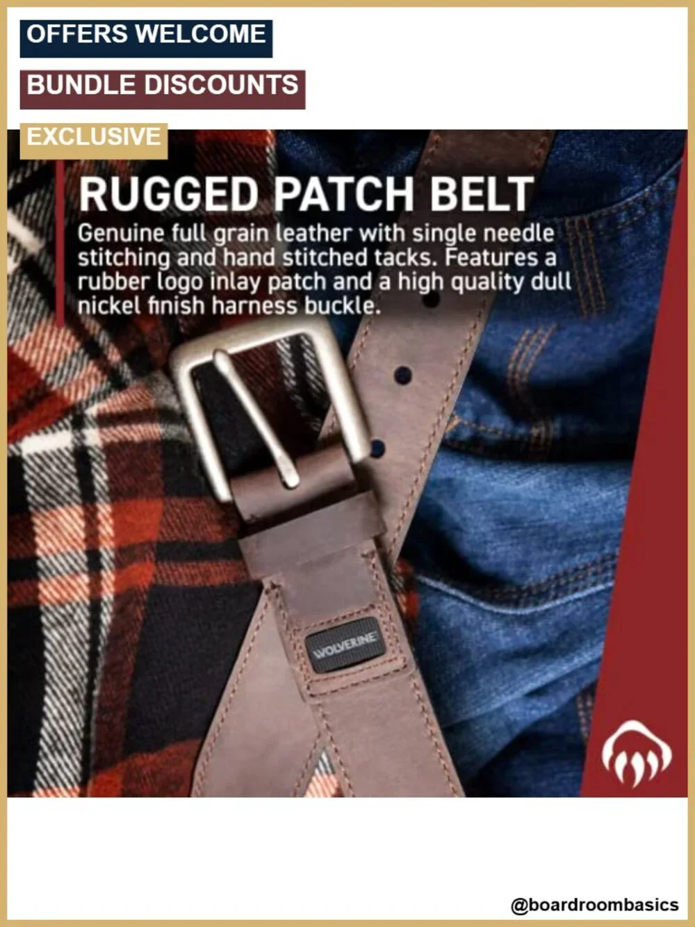 Full Grain Leather Belt Heavy Duty Durable Work Casual Classic Metal Buckle